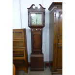 A George III oak and mahogany 30-hour longcase clock