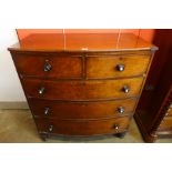 A Victorian mahogany bow front chest of drawers