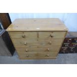 A Victorian pine chest of drawers