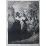 An 18th Century stipple engraving, Shakespeare, Much Ado About Nothing, Act III, Scene I,