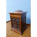 A small Victorian fitted walnut jewellery cabinet, 25cms h x 17cms w