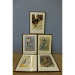 A set of five Schweppes reproduction advertising prints, framed