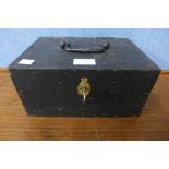 A small Chubb & Son strong box safe (with key)