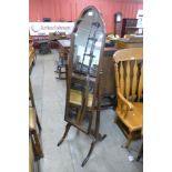 A mahogany cheval mirror