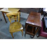 An oak drop leaf trolley and a beech bentwood chair