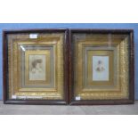 A pair of Victorian photographic portraits, framed