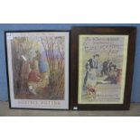 A Beatrix Potter poster and one other