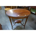 An Edward VII inlaid mahogany oval occasional table