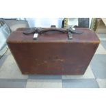 A leather suitcase