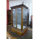 A Victorian mahogany counter top display cabinet