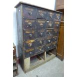 A Victorian stained pine apothecary cabinet