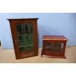 Two Edward VII mahogany table top display cabinets, largest; 54cms x 36cms