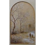 Thomas Lambert, Clifton Church and Clifton, watercolours, both in arched mounts and one framed, 16 x