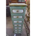 A small hand painted pine chest