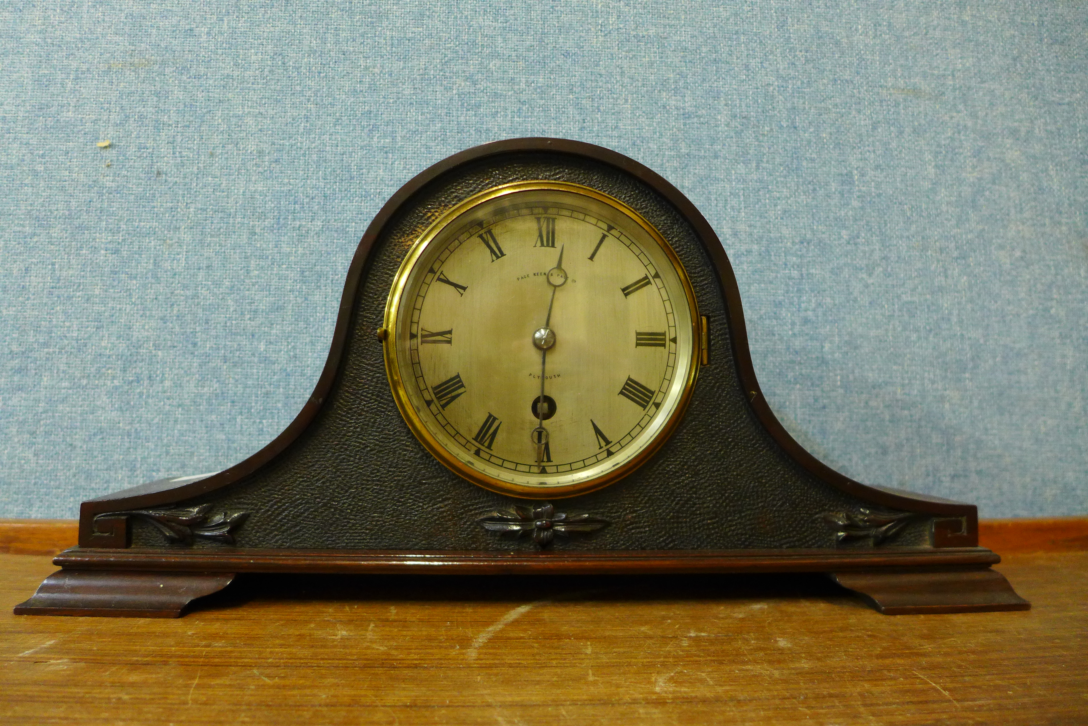 An Edward VII Page Keen & Page Ltd., Plymouth mahogany timepiece