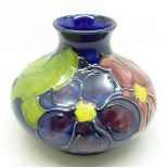 A Moorcroft clematis squat vase, 98mm