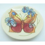 A Moorcroft butterfly dish, 1993, 12cm diameter