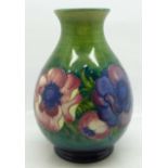 A Moorcroft anemone vase, signed and with paper label, H.M. Queen Mary, 15cm