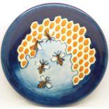 A Moorcroft Honeycomb pattern plate, 263mm