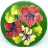 A Moorcroft hibiscus plate, 262mm