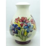 A Moorcroft spring flowers table lamp base, 18cm