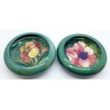 Two Moorcroft dishes, freesia and anemone 11cm diameter, (139,149)