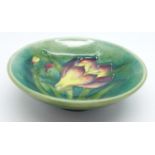 A Moorcroft freesia dish, 108mm diameter