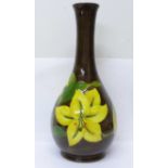 A Moorcroft Bermuda yellow lily vase, 33cm