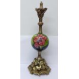 A Moorcroft hibiscus table lamp base, 38cm