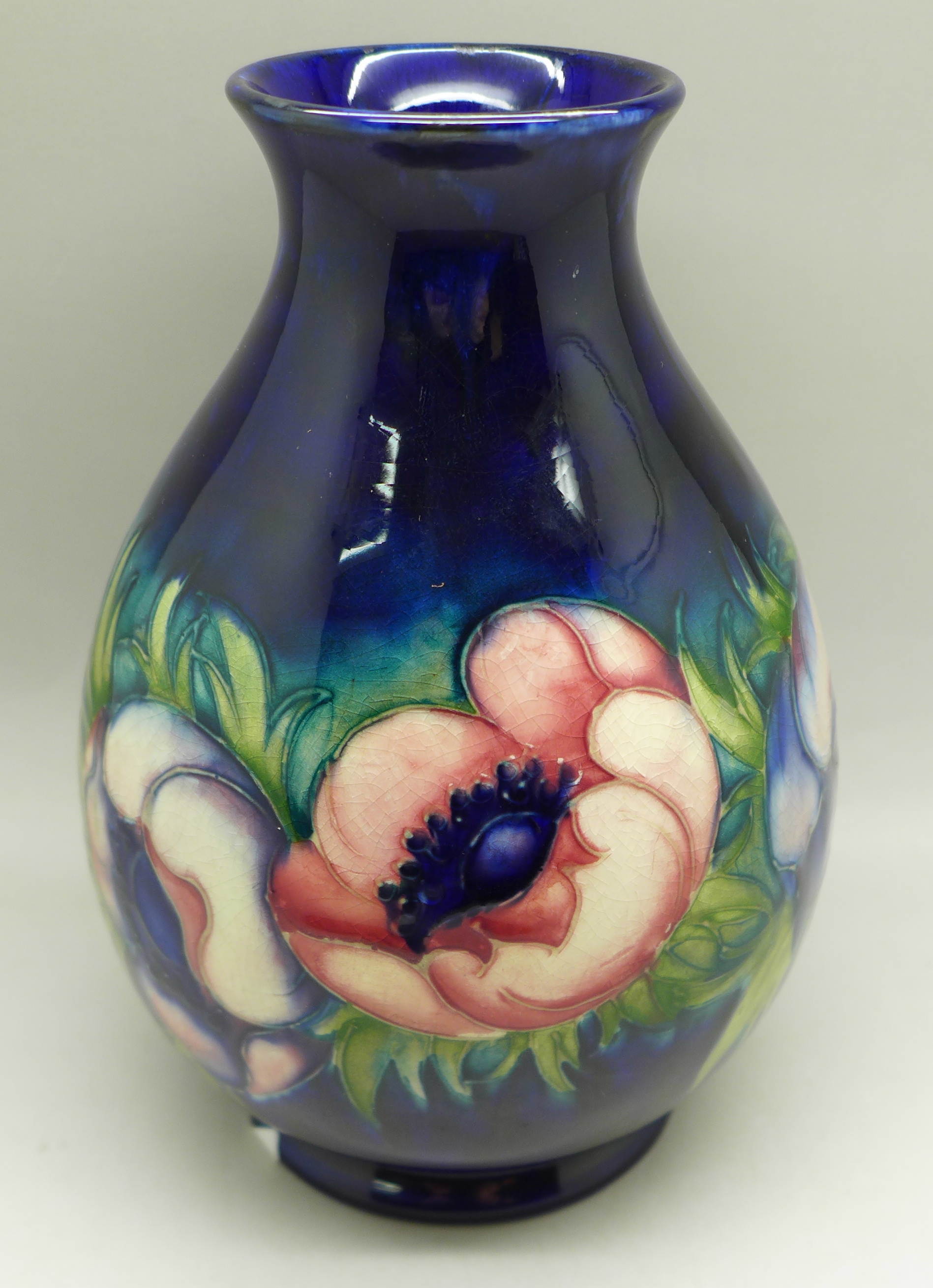 A Moorcroft anemone vase, with signature and impressed marks to the base, 18.5cm - Image 3 of 6