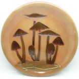 A Moorcroft mushroom plate, 25.5cm