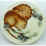 A Moorcroft Year Plate, squirrel design, Second Series Fourth Edition 1995, 396/500, with box and