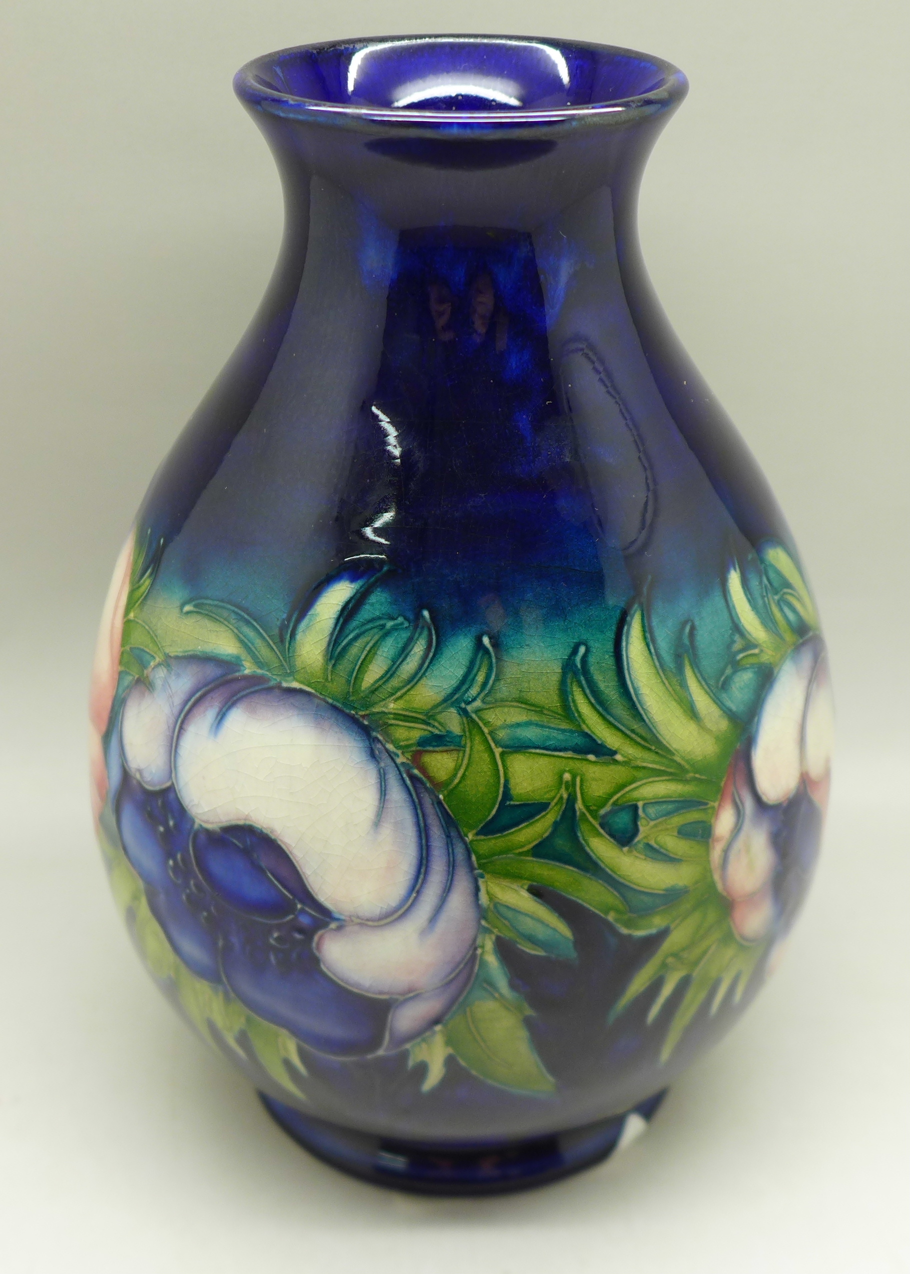 A Moorcroft anemone vase, with signature and impressed marks to the base, 18.5cm - Image 2 of 6