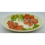 A Moorcroft hibiscus oval dish/bowl, 23cm