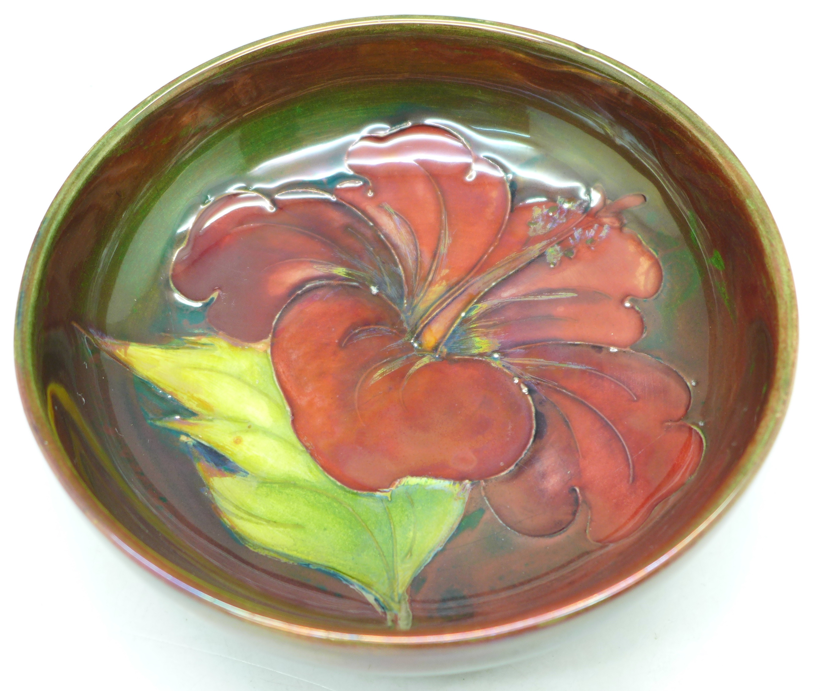 A Moorcroft hibiscus dish, 11.5cm diameter - Image 2 of 4