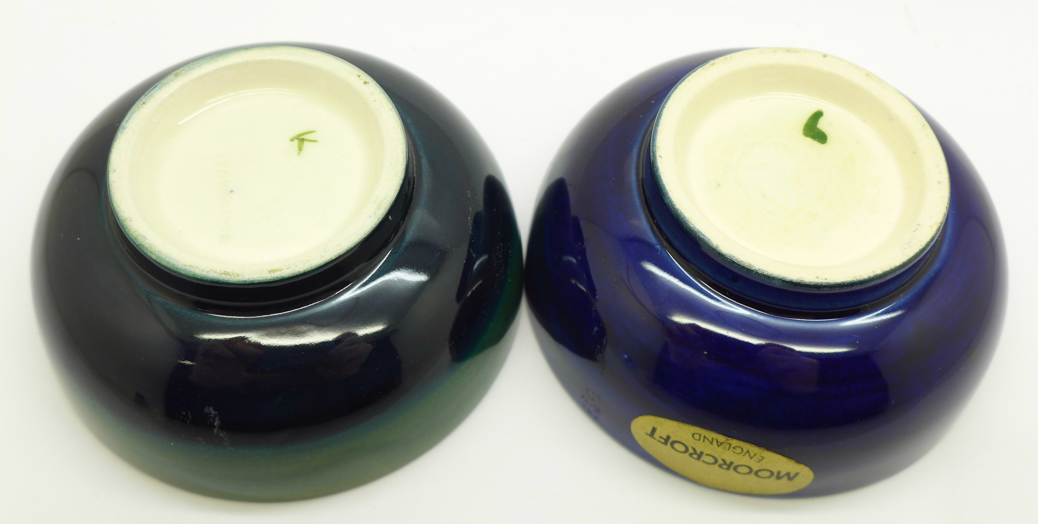 Two Moorcroft dishes, 8cm diameter, (165,168) - Image 4 of 4