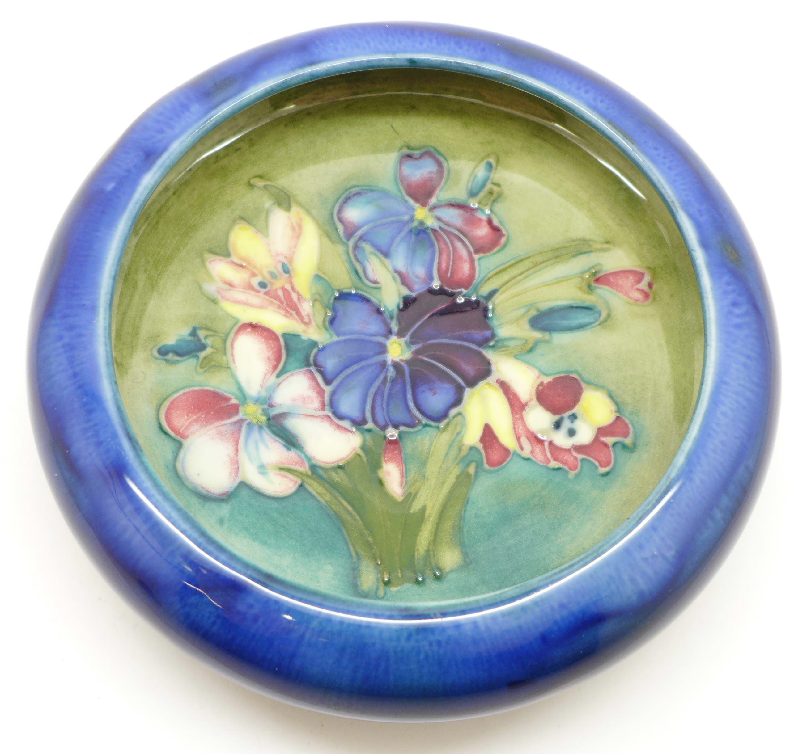 A Moorcroft spring flowers dish, 108mm diameter - Image 2 of 4