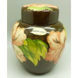 A Moorcroft hibiscus ginger jar, 14.5cm