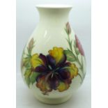 A Moorcroft hibiscus vase, crazed, 20.5cm