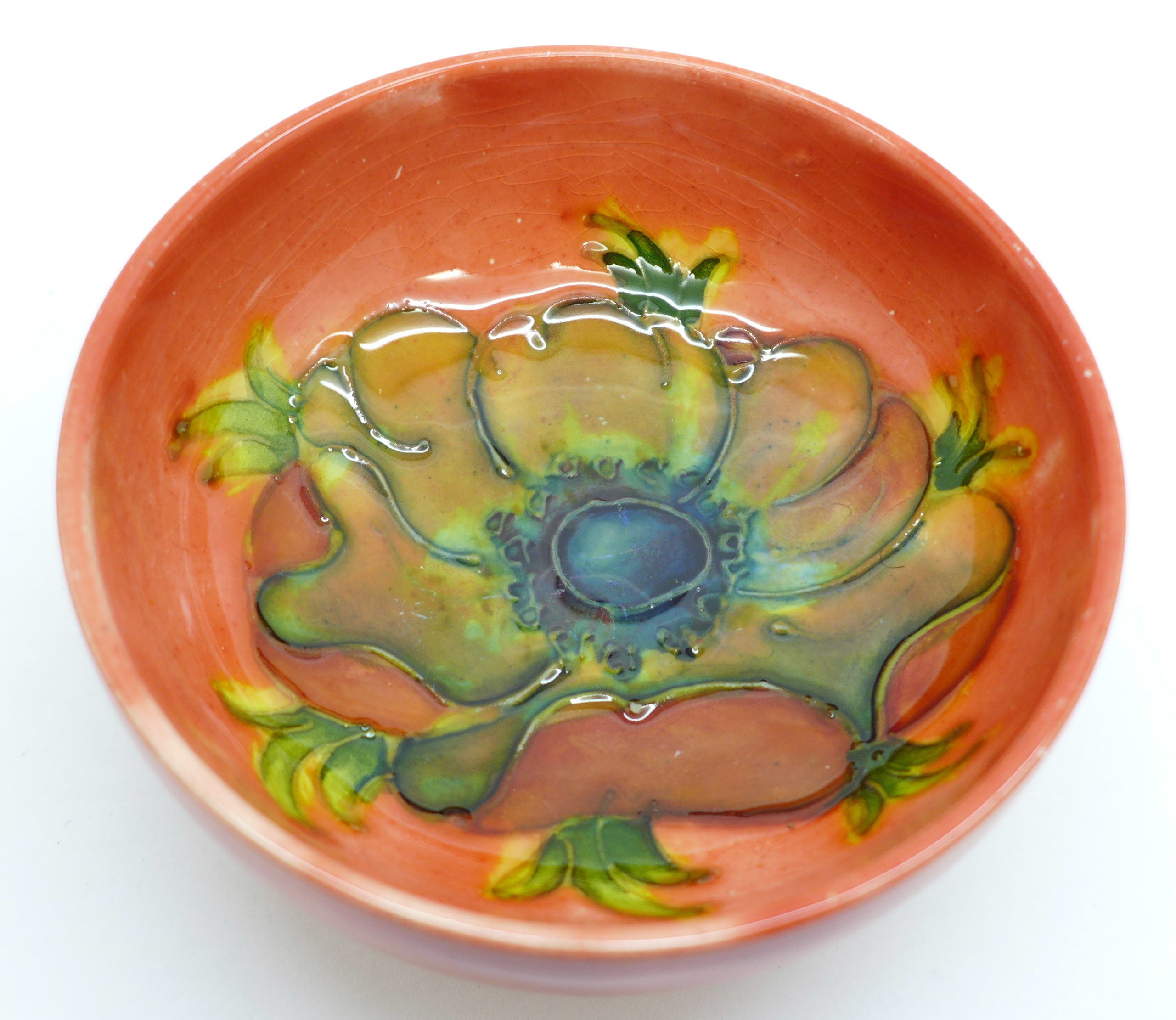A small Moorcroft anemone bowl, 77mm diameter - Image 2 of 5