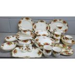 Royal Albert Old Country Roses tea and dinnerwares, two tureens, six large dinner plates, oval
