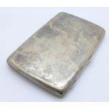 A silver cigarette case, Birmingham 1918, 187.5g