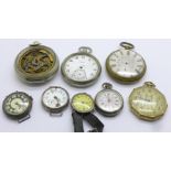 Pocket watches and wristwatches, a/f