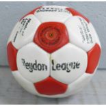 A signed Nottingham Forest football, with signatures of Clough, Robertson, Francis, Shilton,