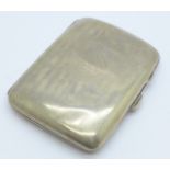 A silver cigarette case, 57.7g, dented