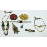 A collection of Victorian and later jewellery