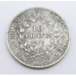 A French 10 Francs coin, Hercules group type, 1972