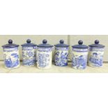 Six Spode Blue Room Collection spice jars