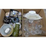 A box of mixed china and a box of mixed glass **PLEASE NOTE THIS LOT IS NOT ELIGIBLE FOR POSTING AND