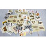 A collection of cigarette cards including silks, Senior Service Dogs and Wills Old Inns